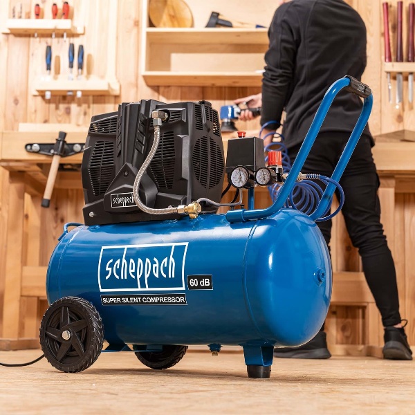 Kompressor HC51Si/ 50L, õlivaba, vaikne, Scheppach - Pilt 4