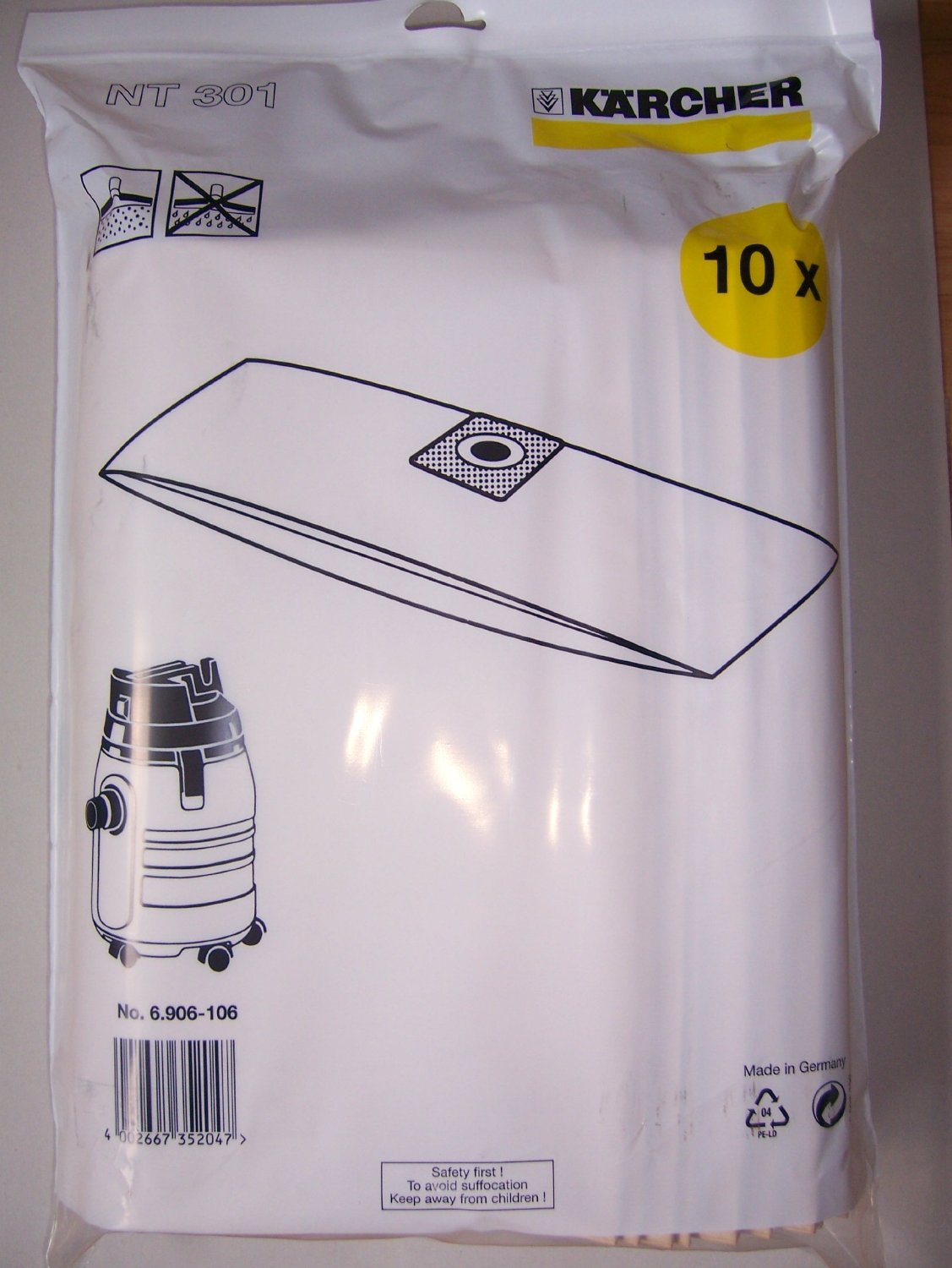 Tolmukott NT 301, paberist, 10 tk/pk, Kärcher - Pilt 2