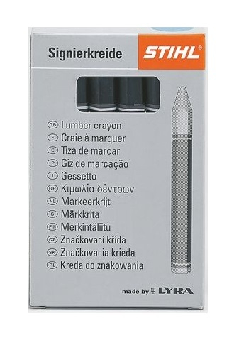 Märkekriit must märjale ja kuivale puule, 12 tk/pk, STIHL