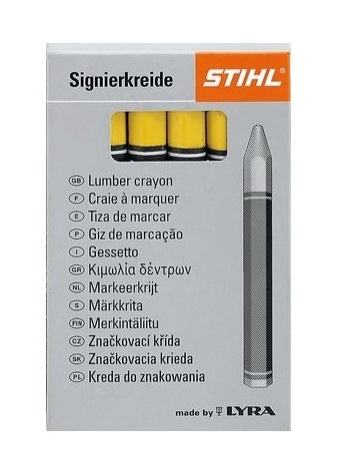 Märkekriit kollane märjale ja kuivale puule, 12 tk/pk, STIHL