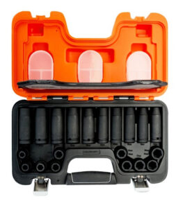 Löökpadrunvõtmete kmpl 1/2" pikad-lühikesed, 10-19 mm, Bacho