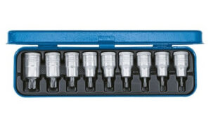 Padrunite kmpl 1/2" Torx ITX19PM, 9-osa TX20-TX60, Gedore