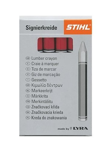 Märkekriit punane märjale ja kuivale puule, 12 tk/pk, STIHL